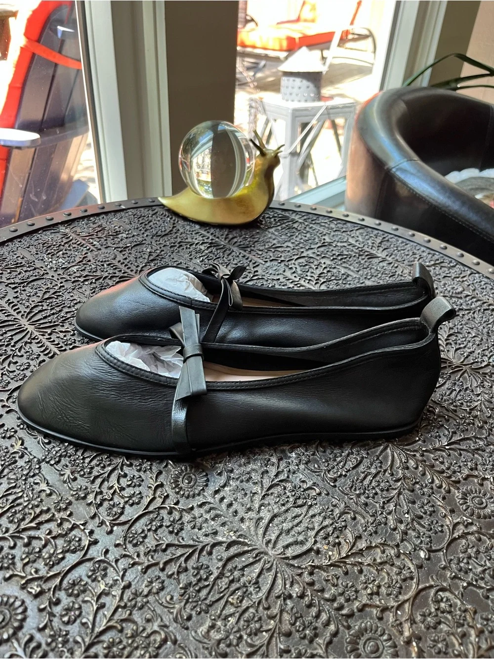 FREE PEOPLE MANIA BOW FLATS IN BLACK 11